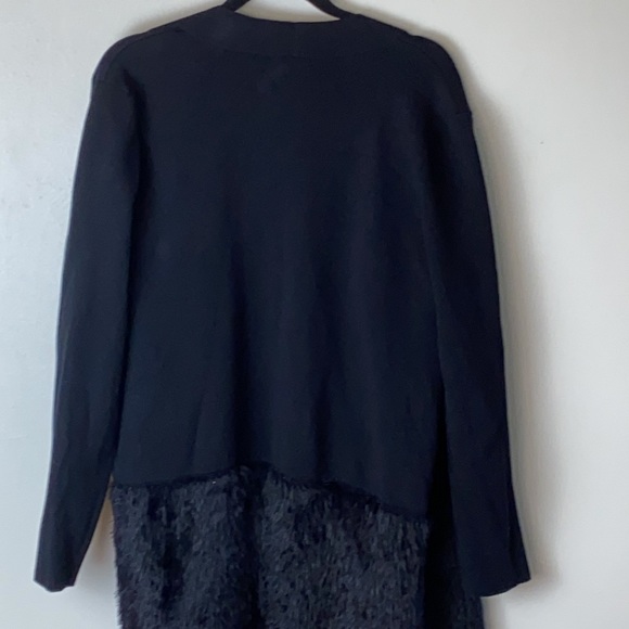 Alfani Jacket Style Cardigan Long Sleeve Black Faux Fur Panel Sweater Size XL - Picture 4 of 5